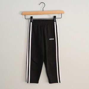 Adidas‎ Boys 4T Black w White Stripes Casual Lounge Straight Leg Trouser Pants